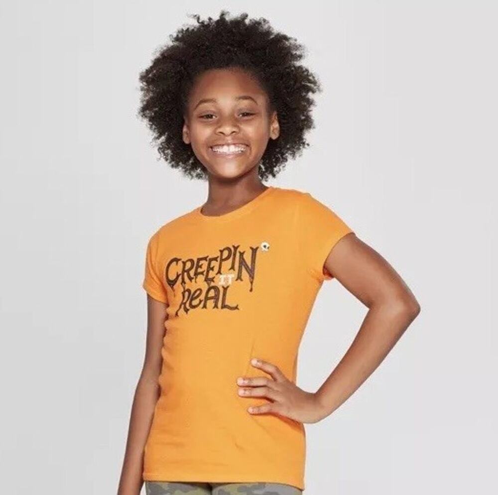 Cat & Jack Halloween Orange T-Shirt Medium 7/8